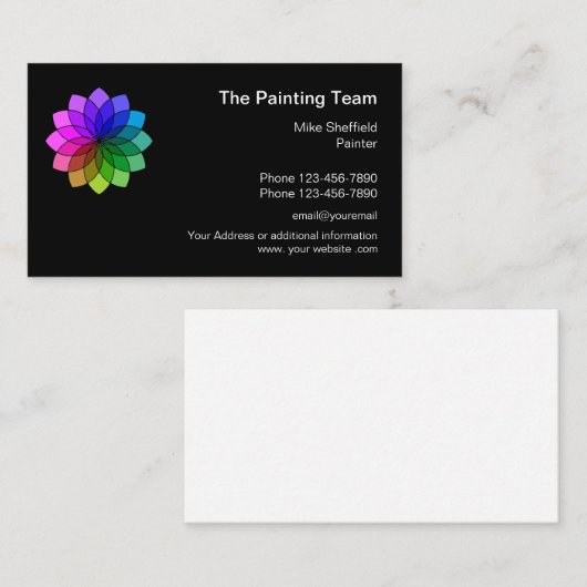 Carte De Visite Peintre professionnel moderne (Devant / Derrière)