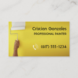 Carte De Visite Peintre professionnel Peinture Décor Jaune