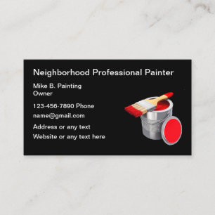 Carte De Visite Peintre Professionnel Pinceau Et Pot De Peinture