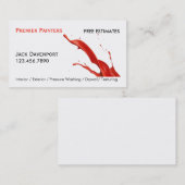 Carte De Visite Peintre professionnel simple Red Splash (Devant / Derrière)
