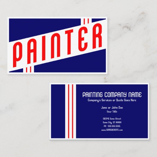 Carte De Visite peintre rétro (Devant / Derrière)