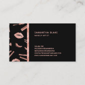 Carte De Visite Peintre rose de maquillage or lashes lèvres lèvres (Dos)