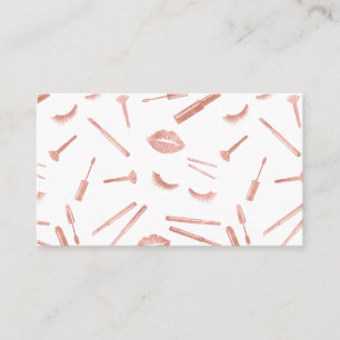 Carte De Visite Peintre rose de maquillage or lashes lèvres lèvres
