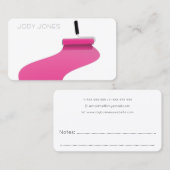 Carte De Visite Peintre Rose Service de Peinture Professionnelle (Devant / Derrière)