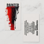 Carte De Visite Peintre rouge et noir (Devant / Derrière)