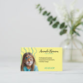 Carte De Visite Peintre Turquoise et jaune élégant (Debout devant)