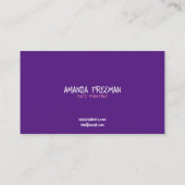 Carte De Visite Peintre unique pour enfants rose et violet (Dos)