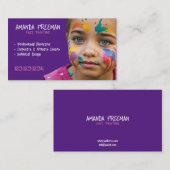 Carte De Visite Peintre unique pour enfants rose et violet (Devant / Derrière)