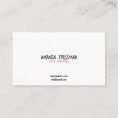 Carte De Visite Peintre unique rose et blanc pour enfants (Dos)