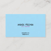 Carte De Visite Peintre unique rose et bleu pour enfants (Dos)