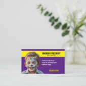 Carte De Visite Peintre unique violet et jaune (Debout devant)