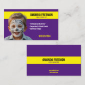 Carte De Visite Peintre unique violet et jaune (Devant / Derrière)