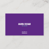 Carte De Visite Peintre Visage Turquoise et violet unique (Dos)