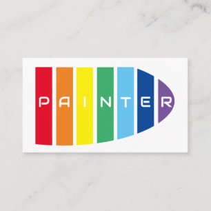 Carte De Visite Peintres élégants rayures de couleur arc-en-ciel