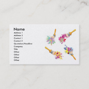 Carte De Visite Peinture3, Nom, Adresse 1, Adresse 2, Contact 1, .