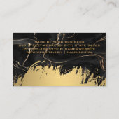 Carte De Visite Peinture à encre noire | Or brossé (Dos)