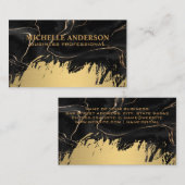 Carte De Visite Peinture à encre noire | Or brossé (Devant / Derrière)