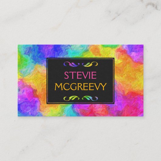 Carte De Visite Peinture à huile multicolore (Devant)