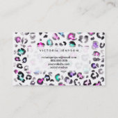 Carte De Visite Peinture à la main Empreinte de léopard motif mult (Dos)