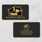 Carte De Visite Peinture à la maison Creative Gold Brush (Devant / Derrière)