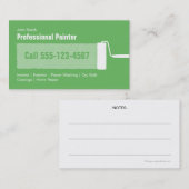 Carte De Visite Peinture à la maison professionnelle verte faite (Devant / Derrière)