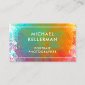 Carte De Visite Peinture à l'aquarelle arc-en-ciel (Devant)