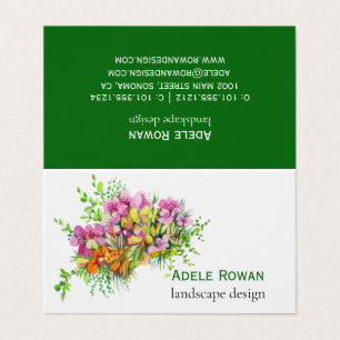 Carte De Visite Peinture à l'aquarelle de fleurs roses et oranges