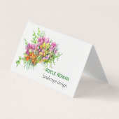Carte De Visite Peinture à l'aquarelle de fleurs roses et oranges (Devant)