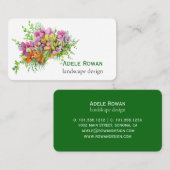 Carte De Visite Peinture à l'aquarelle de fleurs roses et oranges (Devant / Derrière)