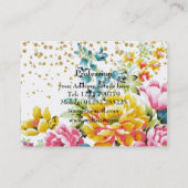 Carte De Visite peinture à l'aquarelle florale et oeuvres d'art de (Dos)