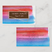 Carte De Visite Peinture à l'aquarelle moderne, cadre doré (Devant / Derrière)