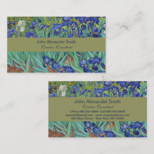 Carte De Visite Peinture à l'huile florale Les Iris bleus célèbres