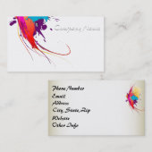 Carte De Visite Peinture à papillon exotique Abstraite (Devant / Derrière)