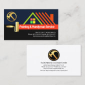 Carte De Visite Peinture à pinceau à rouleaux sur le toit créatif (Devant / Derrière)