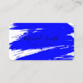 Carte De Visite Peinture à pinceau bleu moderne (Devant)