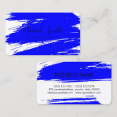 Carte De Visite Peinture à pinceau bleu moderne (Devant / Derrière)