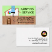 Carte De Visite Peinture à pinceau en bois à la maison (Devant / Derrière)