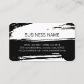 Carte De Visite Peinture à pinceau noir blanc moderne (Dos)