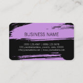 Carte De Visite Peinture à pinceau noir Lilac moderne (Dos)