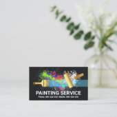 Carte De Visite Peinture à pinceau or Splatter (Debout devant)