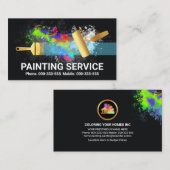 Carte De Visite Peinture à pinceau or Splatter (Devant / Derrière)