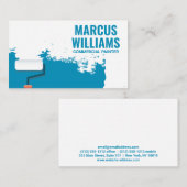 Carte De Visite Peinture à rouleaux bleu (Devant / Derrière)