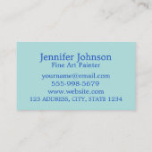 Carte De Visite Peinture à séchage pour peintre d'art fin turquois (Dos)
