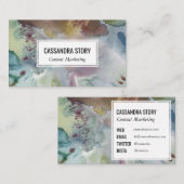 Carte De Visite peinture Abstraite à la main à l'aquarelle muette (Devant / Derrière)