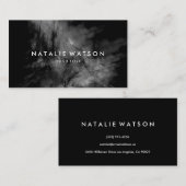 Carte De Visite Peinture Abstraite à l'huile noir Monochrome (Devant / Derrière)