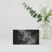 Carte De Visite Peinture Abstraite à l'huile noir Monochrome (Debout devant)