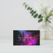 Carte De Visite Peinture Abstraite à l'huile rose professionnelle (Debout devant)