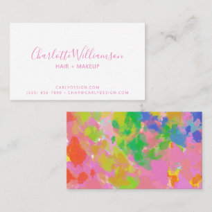 Carte De Visite Peinture Abstraite Arc-en-ciel Colorée Écriture Ro