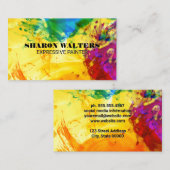 Carte De Visite Peinture Abstraite | Art Expressif Coloré (Devant / Derrière)