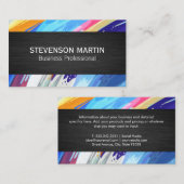 Carte De Visite Peinture Abstraite colorée (Devant / Derrière)